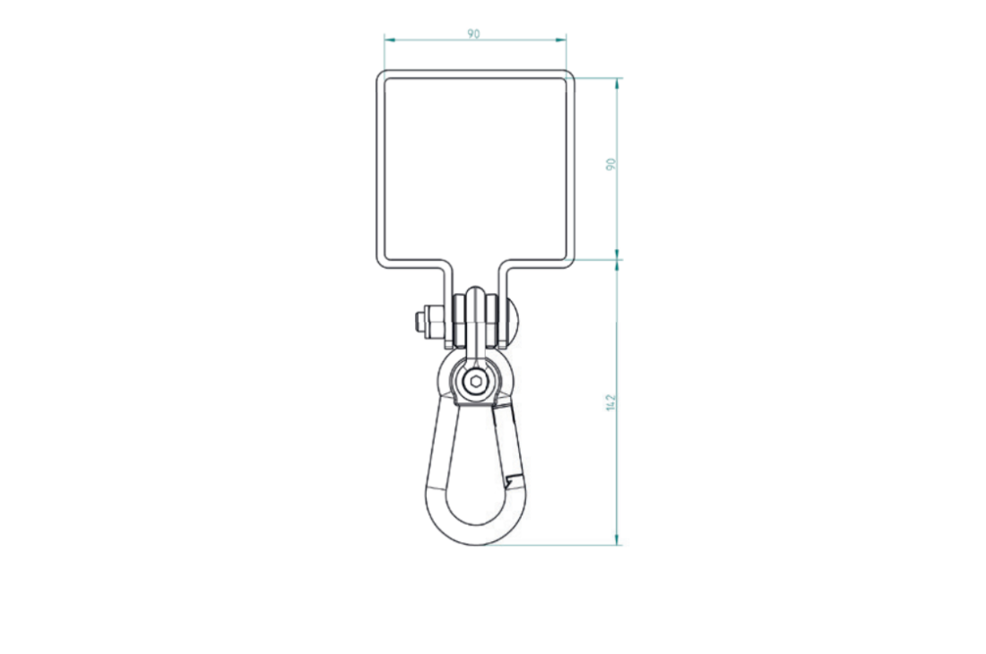 Swinging Snap Hook "Around" Swing Hanger 90mm square post